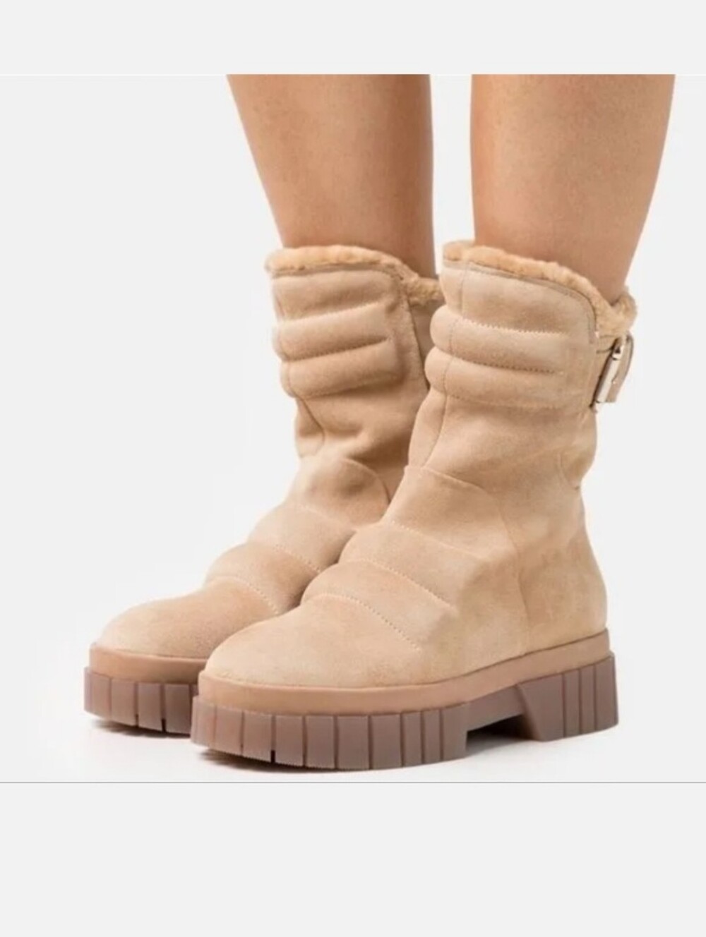 Free People Fur-Lined Chunky Boots